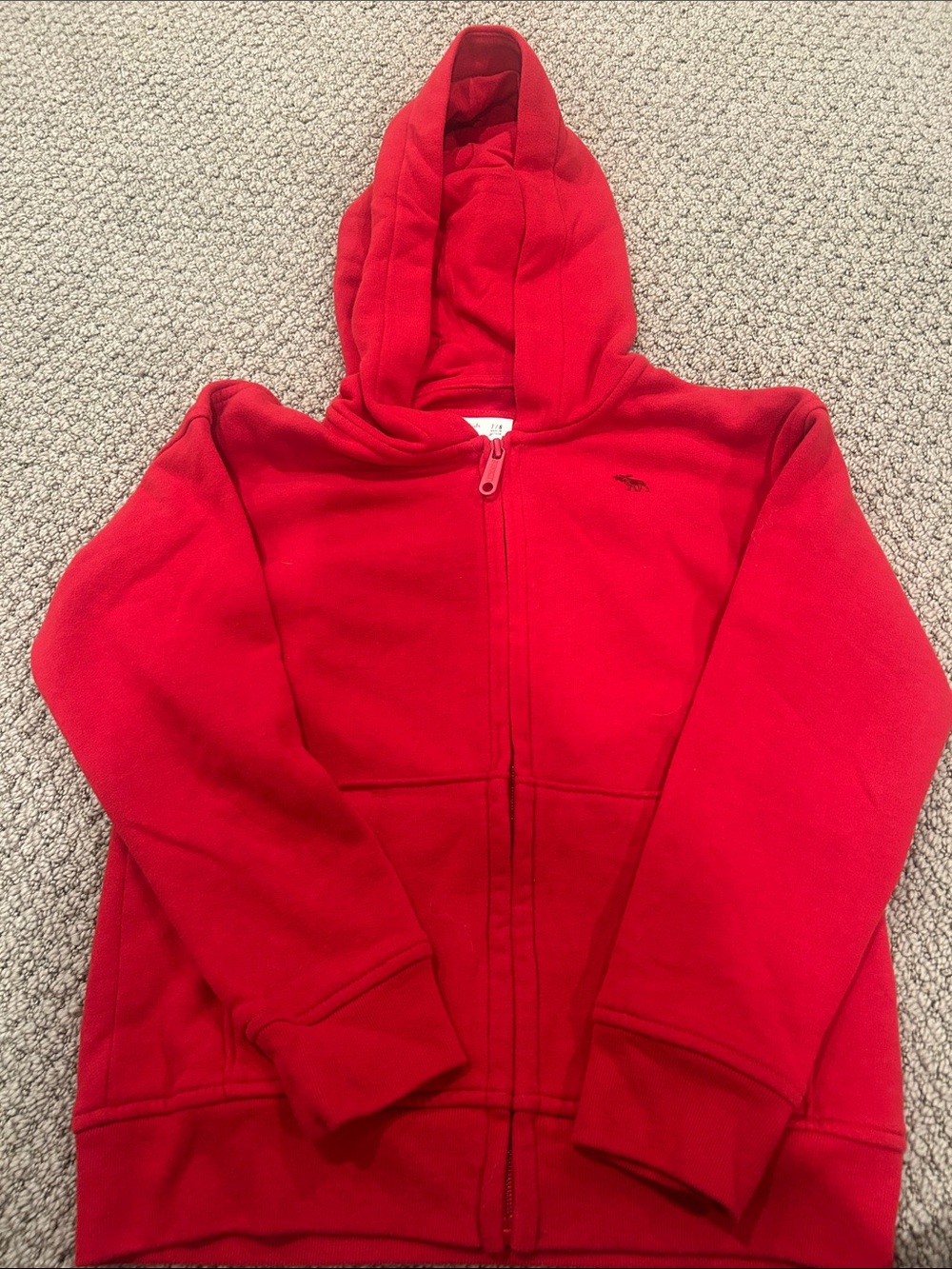 abercrombie kids Red Zip-Up Hooded Sweatshirt